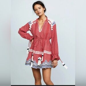 HEMANT & NANDITA Red and Blue Boho Dress